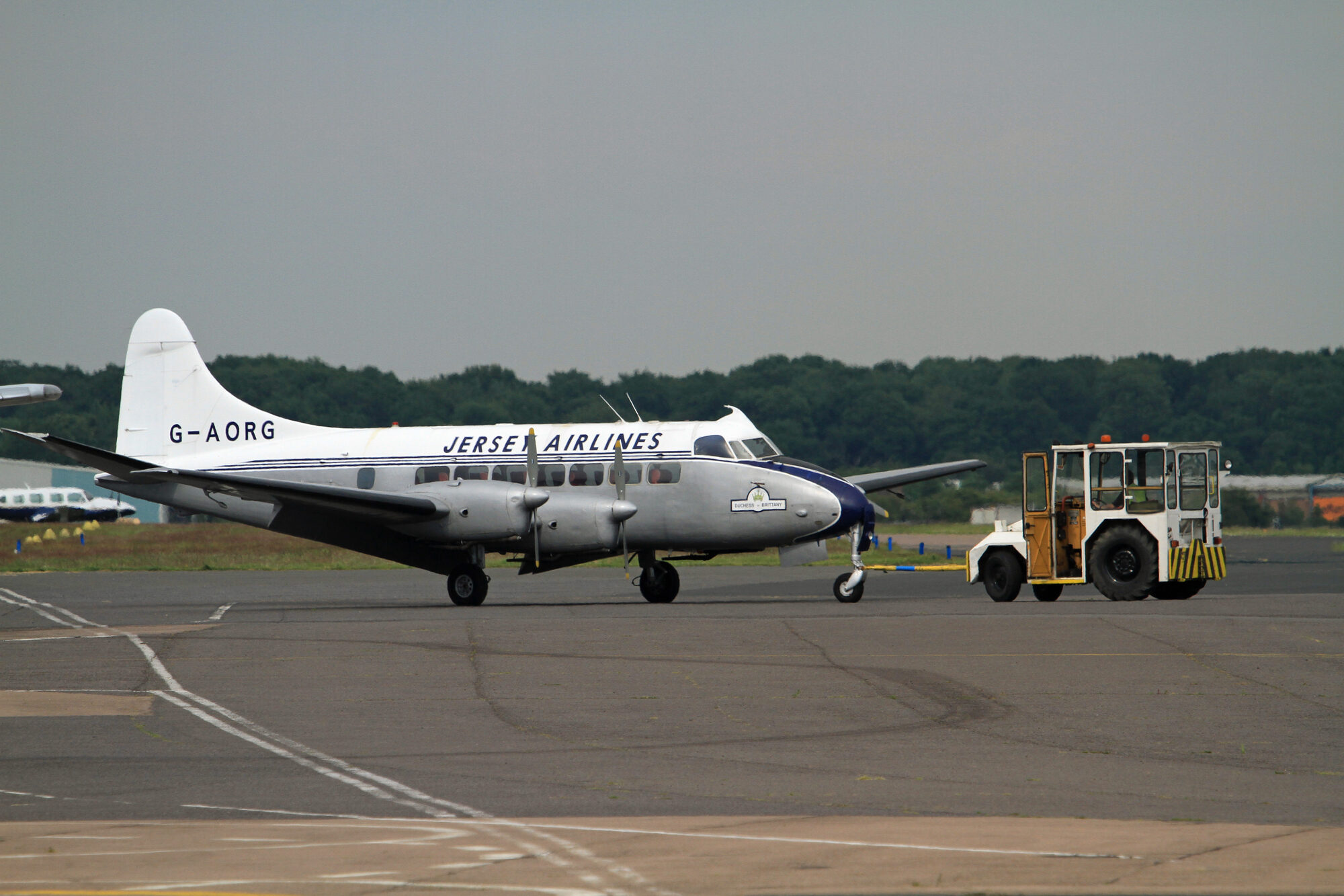 G-AORG, the de Havilland DH-114 Heron Duchess of Brittany, photographed at Coventry Airport